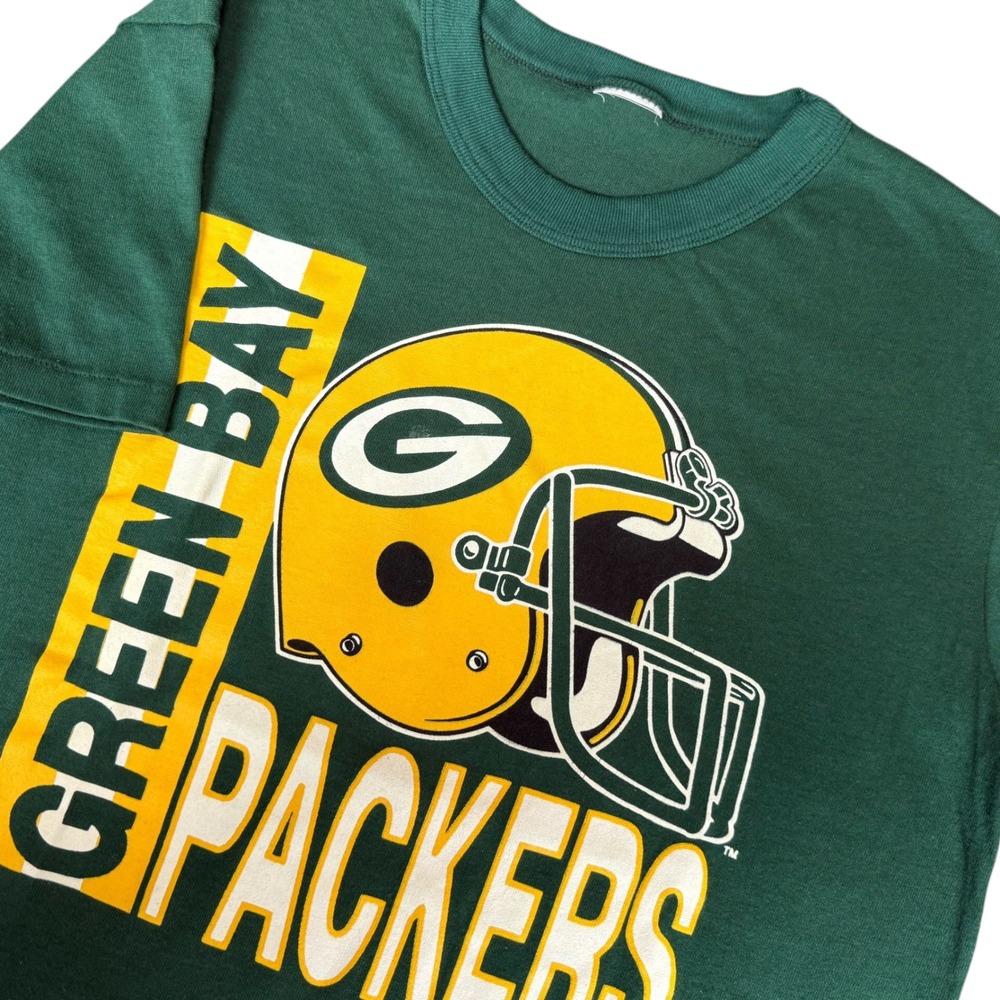 Vintage Green Bay Packers T-Shirt Green Single Stitch NFL Football Mens Medium*